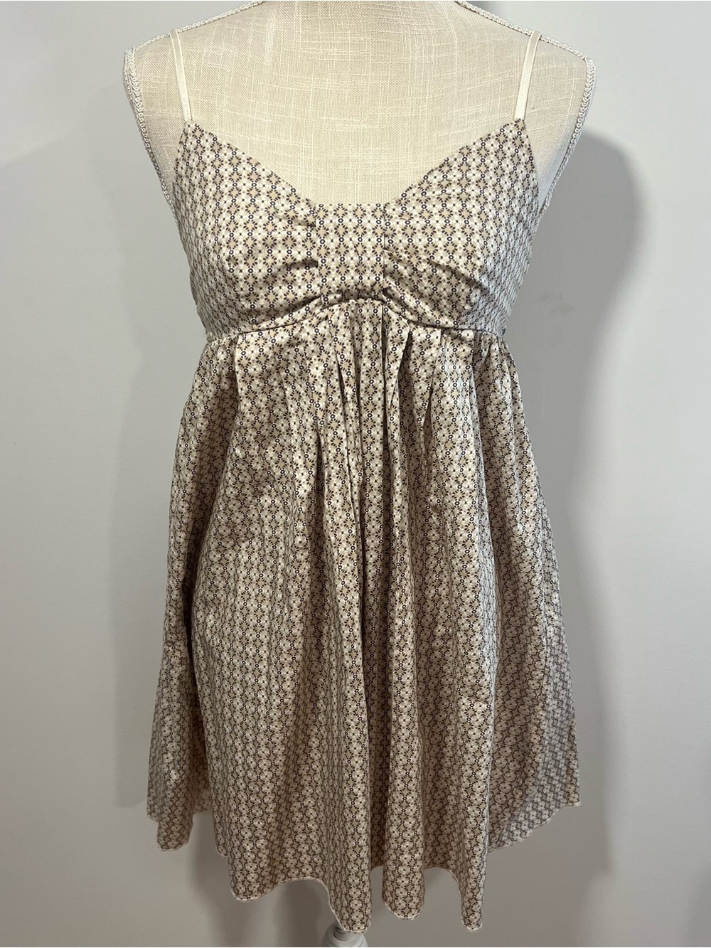 lei Beige Babydoll Mini Dress